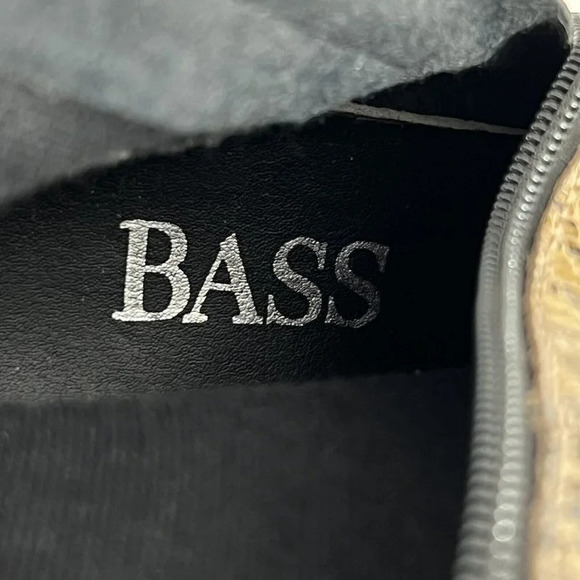 BASS AIME Leather Snakeskin Pattern Side 3" Heel Boots Zip US Size 6.5M - Picture 10 of 12